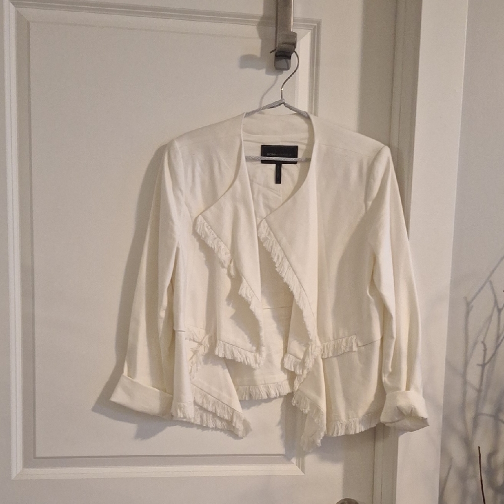 BCBGMaxAzria Cream Open Front Jacket